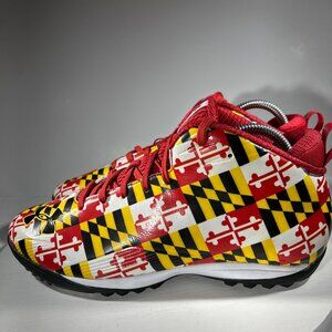 RARE Under Armour Mens Size 10.5 Shoes Maryland Flag Sneakers Mid Top Terrapins